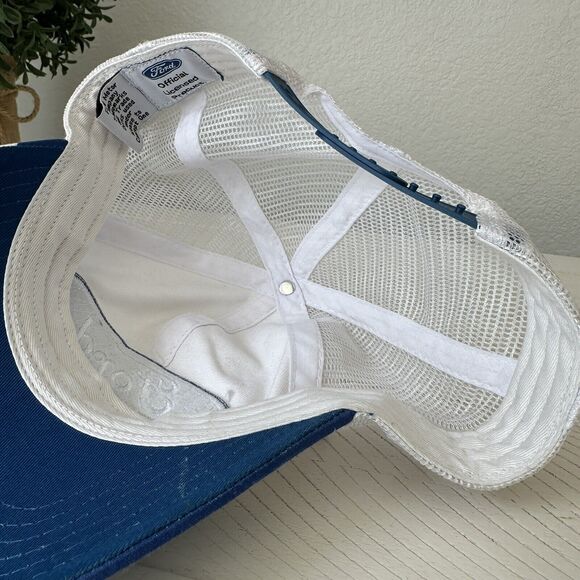 Ford American Flag Trucker Mesh Hat Cap Adjustable Snapback White and Blue - Picture 8 of 11